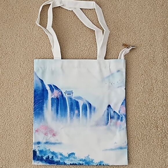 Boutique Chinese Landscape Painting Double Sided Tote Bag - Picture 1 of 3